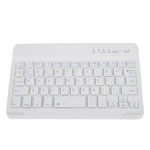 Qiilu Wireless Bluetooth Keyboard Ultra Slim Bluetooth Keyboard White Abs Iron 7In Scissors Feet Design Ultra Slim Bluetooth Keyboard Smooth Typing for iOS Windows