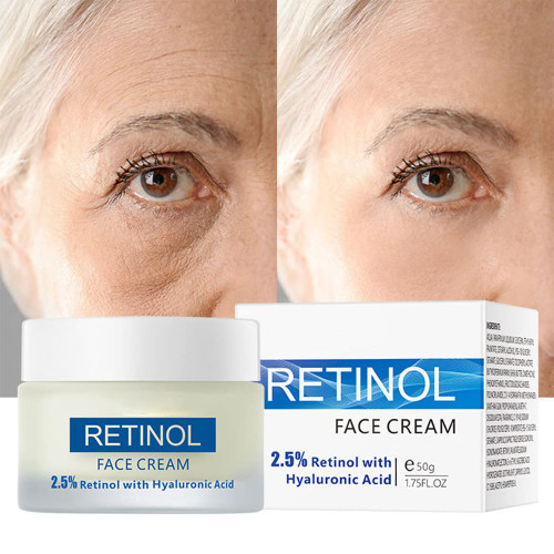 Retinol Cream for Face - Collagen and Retinol Moisturizer with Hyaluronic Acid, Day-Night Anti-Aging Moisturizer for Women, Men, Collagen Cream for Face Reduces Wrinkles, Dryness, 1.75 fl.oz