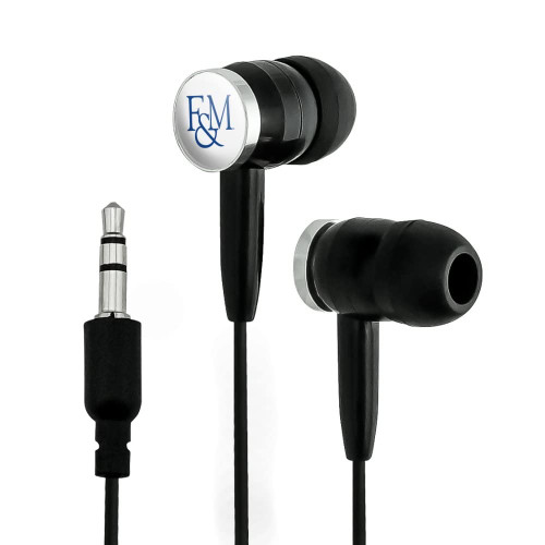 GRAPHICS & MORE Franklin & Marshall College Secondary Logo Novelty in-Ear Earbud Headphones - Black