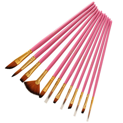 Paint Brushes Set, 12Pcs Paint Brushes for Acrylic Painting, Oil Watercolor Acrylic Paint Brush, Artist Paintbrushes for Rock Canvas Drawing Arts Crafts Supplies, Rosy Paint Brushes Set, 12Pcs Paint Brushes for Acrylic Painting, Oil Watercolor Acrylic Paint Brush, Artist Paintbrushes for Rock Canvas Drawing Arts Crafts Supplies, Rosy