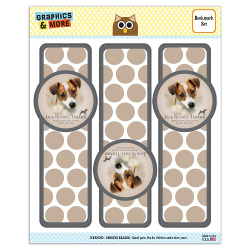 Jack Russell Terrier Dog Breed Set of 3 Glossy Laminated Bookmarks