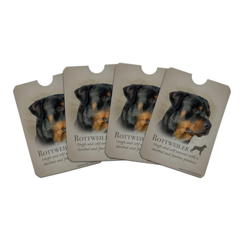 GRAPHICS & MORE Rottweiler Rottie Dog Breed Credit Card RFID Blocker Holder Protector Wallet Purse Sleeves Set of 4