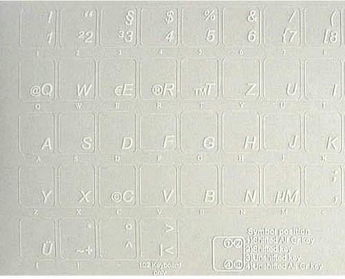 Online-Welcome German Transparent Label for Computer Keyboard with White Letters
