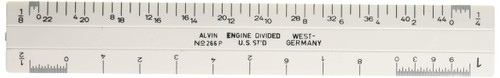 ALVIN 266P Flat Architect Scale, Multipurpose Drafting Ruler for Drawing, Planning, and Design, High Impact Plastic - 6 Inches