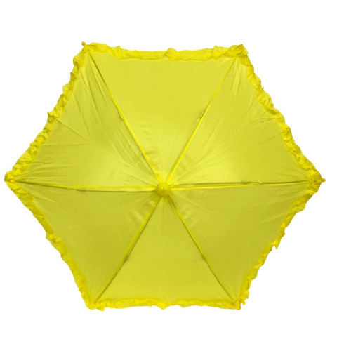 Mardi Gras Spot Yellow Umbrella with Ruffle 14.5" (Each)