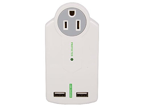Cable Leader 3 AC Outlet Surge Protector Wall Tap with 2 USB Ports