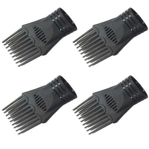 4Pcs Black Universal Hair Dryer Comb Nozzle Plastic Hairdressing Salon Blow Comb Attachment Hair Styling Tool Fashion Salon Tool for Straightening Detangling Fine Curly Natural Hair Hair Combs