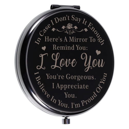 Valentines Day Gift for Girlfriend From Boyfriend Romantic Love Gifts for Wife Bride Fiancee Girlfriend Mom Her on Anniversary Wedding Christmas Mothers Day Birthday Gifts for Women Compact Mirror