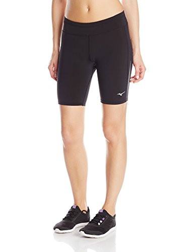 Mizuno Running Women's Featherweight Mid Tights, Black-Charcoal, X-Small