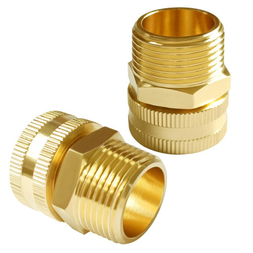 Joywayus Brass Swivel Pipe Fitting 3/4" GHT Female x 3/4" NPT Male Thread Garden Hose Threaded to Pipe Threaded Adapter (Pack of 2) Joywayus Brass Swivel Pipe Fitting 3/4" GHT Female x 3/4" NPT Male Thread Garden Hose Threaded to Pipe Threaded Adapter (Pack of 2)