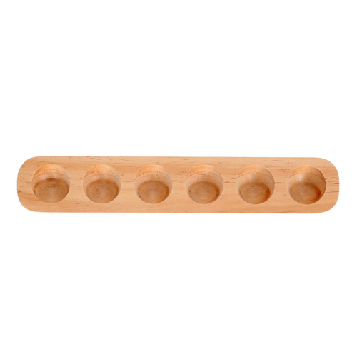 Wooden Egg Holder Tray Plate: 6 Holes Egg Keeper Countertop Egg Tray Egg Rack Deviled Egg Holder Stand for Fresh Eggs Chicken Egg Holder
