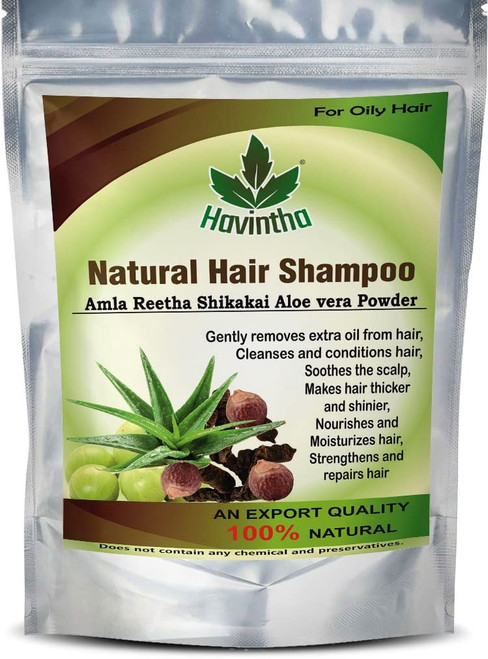 Havintha Natural Amla Reetha Shikakai And Aloevera Powder Shampoo For Oily Hair| Organic Powder for Hair Growth