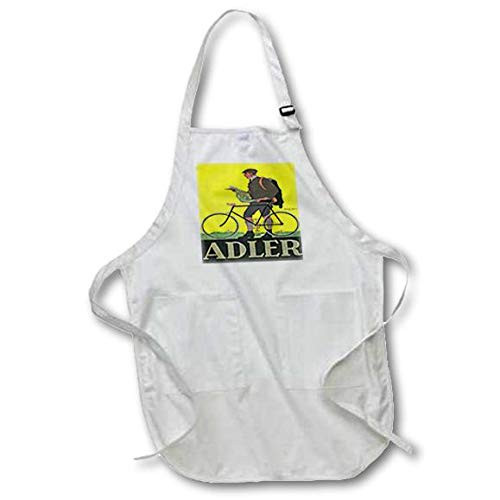 3dRose apr_153246_4 Alder Frankfurt Germany Bicycle Advertising Poster Full Length Apron, 22 by 30", Black, with Pockets