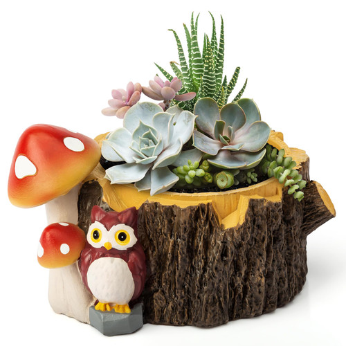 Yiiwinwy Owl Succulent Planters Flower Plant Pots for Plants with Drainage Hole?Planter Pots for Indoor Plants/Succulent/Cactus,Indoor Planter for Home Office Garden Decor