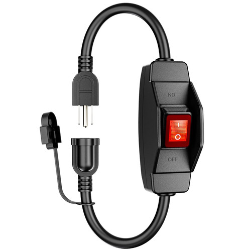 KASONIC 1.5 FT Extension Cord with Switch, 14/3 AWG Gauge 1875W 15A 125V Grounded Outlets 3 Prong Plugs with Safety Cover, Heavy Duty Cable On/Off Waterproof Switch,ETL Listed