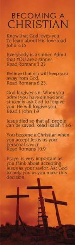 Bookmark-Becoming A Christian/KJV (Crosses) (Pack Of 25) by Broadman & Holman