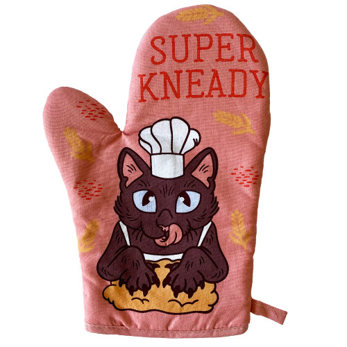 Super Kneady Oven Mitt Funny Pet Kitty Cat Lover Baking Kitchen Glove Funny Graphic Kitchenwear for Cat Lovers with Food Multi Oven Mitt
