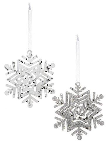 Ganz 3D Pop Out Hanging Snowflake Ornaments Set of 2 Assorted
