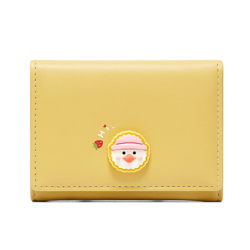Small Wallet for Girls Women Tri-folded Wallet Cash Pocket Card Holder Coin Purse with ID Window elegant youthful and cute