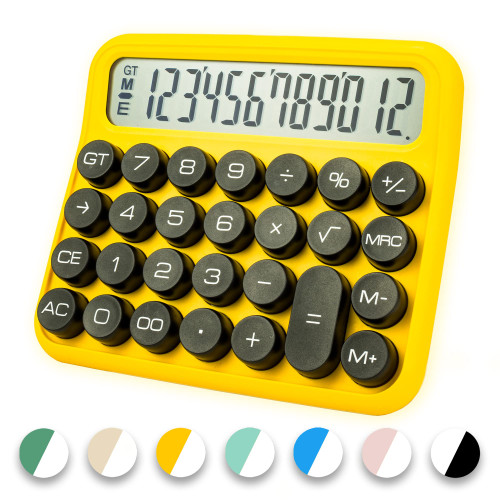 VEWINGL Mechanical Switch Calculator 12 Digit,Desktop Large Display and Buttons,Calculator with Large LCD Display for Office,School, Home & Business Use,Automatic Sleep,with Battery.5.7 * 5in