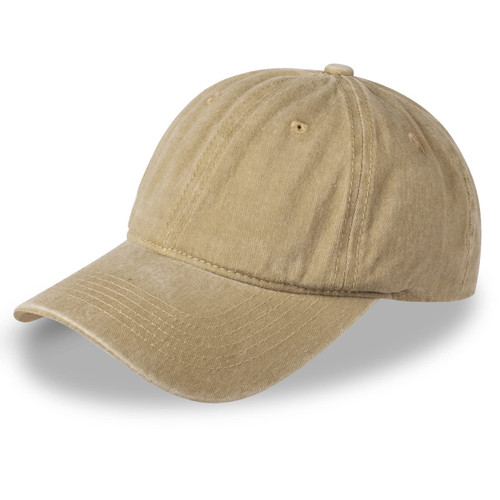 Vintage 100% Cotton Washed Baseball Cap Adjustable Size?Classic Low Profile Plain Retro Unisex Dad Hat(Khaki)