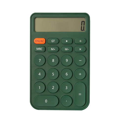 Benkaim Desk Basic Cute Calculator, Small Portable Standard Calculator 12 Digit Dual Power Handheld Desktop Calculator with Large LCD Display and Sensitive Buttons (Green)