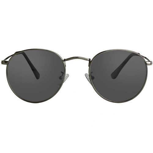 Kursan Small Round Metal Polarized Sunglasses for Men Women Mirrored Lens Classic Circle Sun Glasses (Gunmetal/Black)