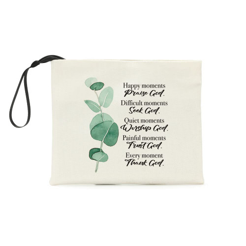Christian Gifts for Women Faith Every Moment Thank God Make up Bag Cosmetic Bag for Women Inspirational Birthday Gifts for Her Religious Bible Verses Gifts for Women Female Mom Friends
