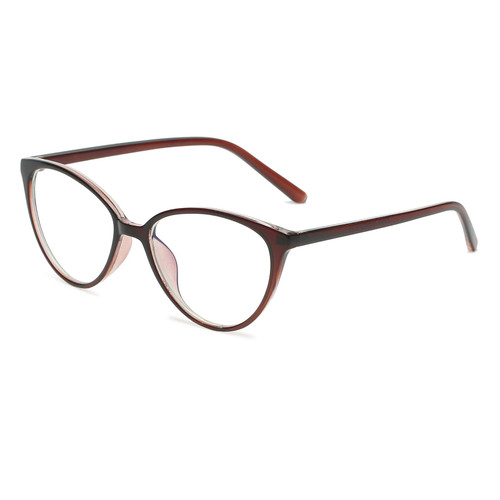 LJCZKA Blue Light Blocking Glasses for Women Cat Eye Anti Blue Light Glasses Cateye Computer Anti Eyestrain Eyeglasses (Brown)