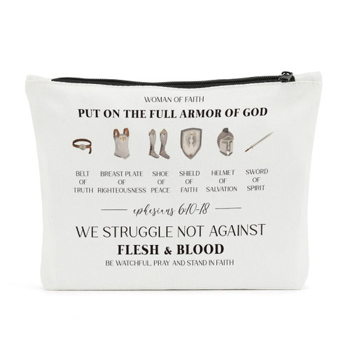 Christian Gifts for Women, Inspirational Makeup Bag, Bible Verse Religious Gift Scripture Quotes Christmas Birthday Gifts for Friend, Sister, Mom, BFF, Put on the Full Armor of God, Ephesians 6:10-18 Christian Gifts for Women, Inspirational Makeup Bag, Bible Verse Religious Gift Scripture Quotes Christmas Birthday Gifts for Friend, Sister, Mom, BFF, Put on the Full Armor of God, Ephesians 6:10-18