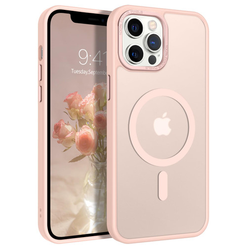 BENTOBEN for iPhone 12 Pro Max Magnetic Case, iPhone 12 Pro Max Phone Case Compatible with MagSafe, Translucent Matte Shockproof Anti-Fingerprint Phone Case for iPhone 12 Pro Max 6.7", Pink