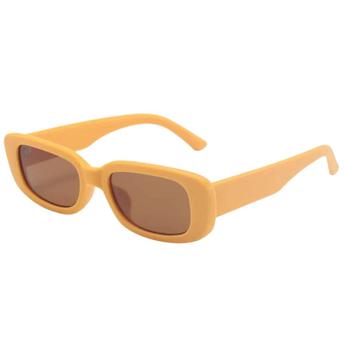 BOJOD Trendy Rectangle Sunglasses for Women Men Orange Chunky Frame 90s Y2K Rectangular Sunglasses Orange