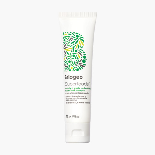 Briogeo Superfoods Matcha and Apple Replenishing Shampoo. Supports Healthy, Balanced Hair and Scalp, Vegan, Phalate & Paraben-Free, 2 oz