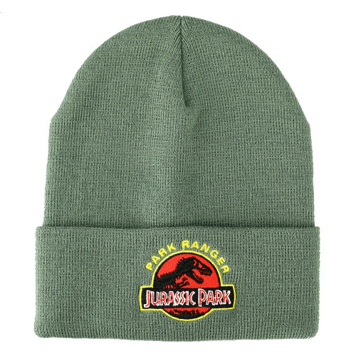Bioworld Jurassic Park Ranger Embroidered Logo Green Cuffed Knitted Beanie hat Bioworld Jurassic Park Ranger Embroidered Logo Green Cuffed Knitted Beanie hat