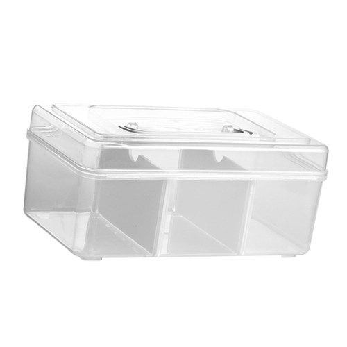 Healvian 1pc Box Box Storage Box Handle First Aid Container First Aid Clear Container First Aid Kit Container Medicine Plastic to Go Containers Storage Case Convenience Box