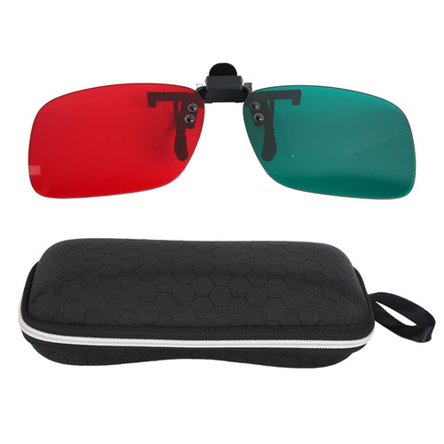 Red and Green Glasses,Sight Focusing Convergence Training Glasses, Clip On Red Green Glasses for Children Adult, Left Green Right Red Training Eyeglasses for Amblyopia