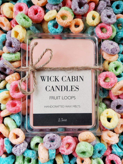 Fruit Loops - Wick Cabin Candles - Long Lasting - Rustic Style - Handcrafted Custom Soy Blend Wax Melts