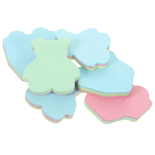 GRIRIW 6pcs Shape Self Adhesive Memo Pad Notepads Stickies Notebook Stickers Self Stick Notepad Colored Stickers Square Stickers Star Post Stickies Notes Rainbow Note Mini Note Pad Office