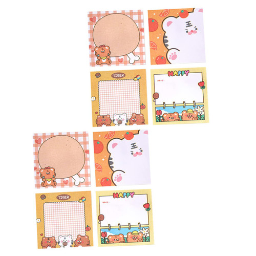 GATHINESS 8pcs Self- Stick Tabs Sticky Memo Notes Pads Decorative Memo Decorative Message Stickers Memo Sticky Removable Sticky Memo Notes Office Label Paper Multipurpose