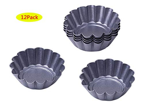 12 Pcs Nonstick Carbon Steel Tart Pan, Egg Tart Tin,Tart Bakeware Muffin Cake Mould Baking Cups 12 Pcs Nonstick Carbon Steel Tart Pan, Egg Tart Tin,Tart Bakeware Muffin Cake Mould Baking Cups