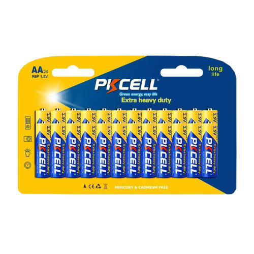PKCELL 1.5V AA Batteries R6P UM3 MN1500 E91 (24pc 1card)