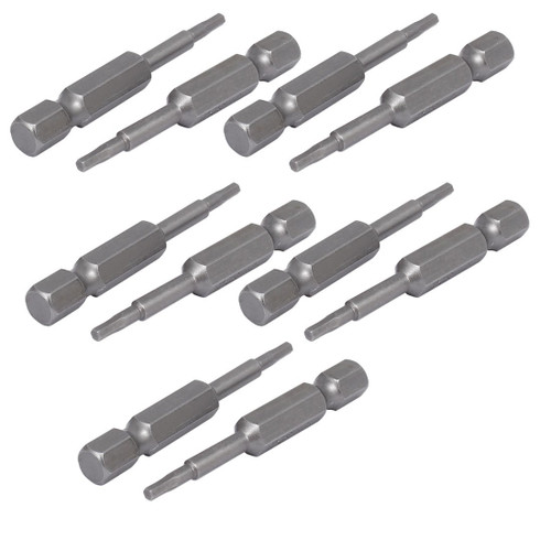 uxcell 1/4-inch Hex Shank 50mm Length 2mm Tip Magnetic Hexagon Screwdriver Bits 10pcs Gray