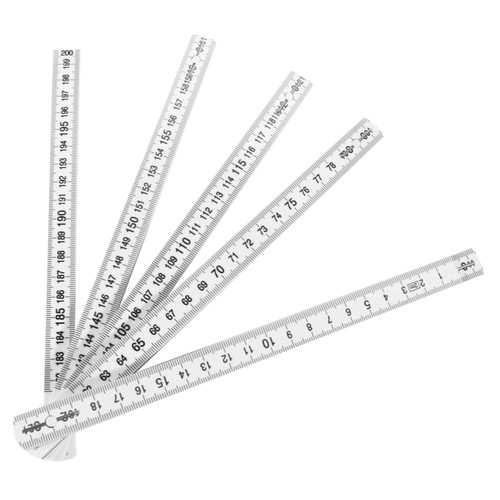 Meter Stick 1pc Metal Rulers Tape Measures Measuring Scale Measurement Ruler Folding Angle Ruler Metric Measurements Plastic Folable Measuring Ruler Measuring Tool