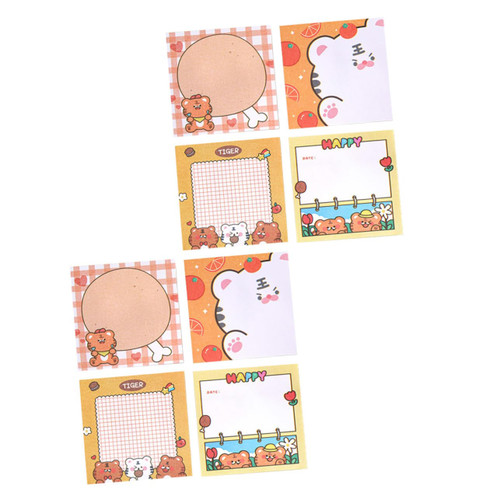 8Pcs memo Sticky Desktop memo Pads Cartoon memo Notes Decorative Message Stickers Animal Note pad Page Markers self- Stick Labeling Stickers Applique Cute Paper Office