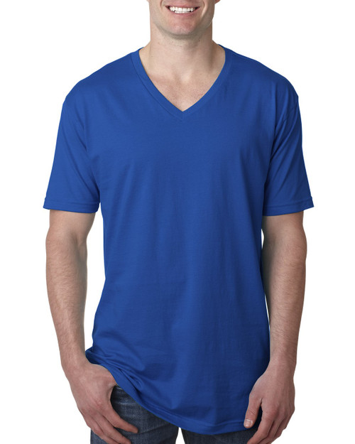 Next Level Men's Premium Fitted Short Sleeve V-Neck T-Shirt, Royal, XX-Large