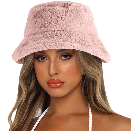 BCDlily Warm Faux Fur Wool Winter Bucket Hat Women Dot Print Cloche Hats Fisherman Cap BCDlily Warm Faux Fur Wool Winter Bucket Hat Women Dot Print Cloche Hats Fisherman Cap