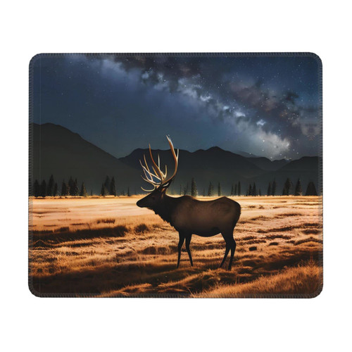 Elk in The Meadow Mouse pad Personalized Design Washable Non-Slip Rubber Base for Gaming Office Desk Computers Home Laptop