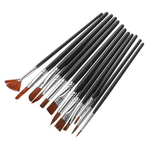 Operitacx 12pcs Paint Brushes Flat Tip Paintbrushes Watercolor Paint Brush Kit Water Color Brushes Art Paintbrush Water Color Paintbrushes Oil Paintbrush Nylon Painting Student Pigment