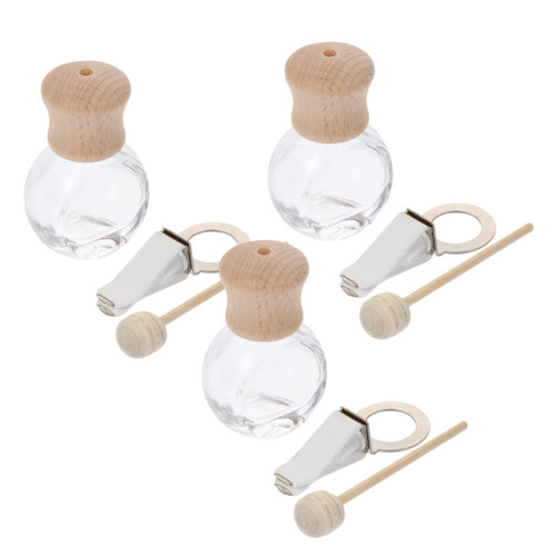GLEAVI 3pcs Car Perfume Empty Bottle Diffuser for Essential Oils Auto Perfume Diffuser Bottle Scent Diffuser Automatic Air Freshener Fragrance Bottle Air Outlet Glass Machine
