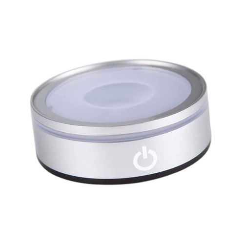 DOITOOL Crystal Lamp Holder Rotating Light Base Lighted Stand for Glass Art Night Lamp Base Desk Lamp Base Night Light Lampholder Stand Base Table Lamp Plastic LED Touch 3D